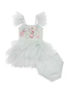 Платье-пачка Bebe Blitzen для маленьких девочек Tutu Du Monde, цвет icicle