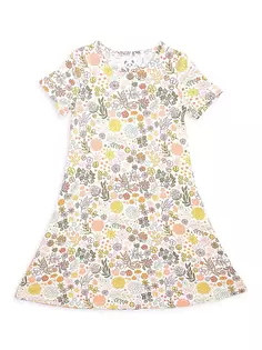 Ночная рубашка с короткими рукавами и цветочным принтом для маленьких девочек и девочек Bellabu Bear, мультиколор
