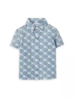 Джинсовая рубашка Alan EKD для маленьких девочек и маленьких девочек Burberry, цвет pale blue