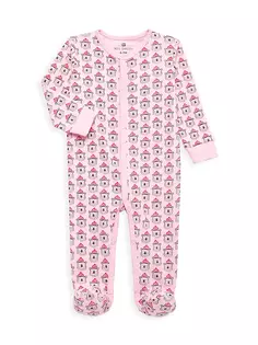 Пижамная футболка с принтом медвежонка Casey для маленьких девочек Ro&apos;S Garden, светло-розовый