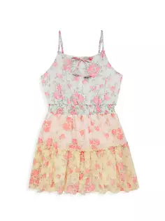 Трехцветное платье с принтом роз для девочек Flowers By Zoe, мультиколор
