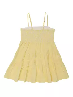 Пляжное платье в тонкую полоску для маленьких девочек и девочек с бархатцами Snapper Rock, желтый