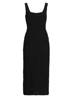 Текстурированное платье миди без рукавов Sloan Mara Hoffman, черный