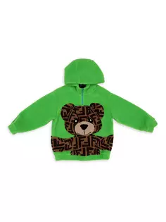 Толстовка с пушистым принтом Little Girl&apos;s &amp; Girl&apos;s FF Bear Fendi, зеленый