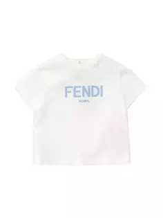 Футболка с логотипом и короткими рукавами для маленьких мальчиков Fendi, белый