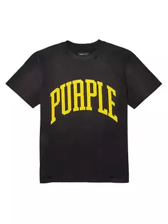 Хлопковая футболка с круглым вырезом и графическим логотипом Purple Brand, черный