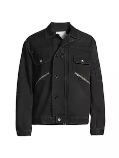 Джинсовая куртка на молнии Sacai, черный
