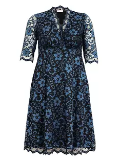 Платье из эластичного кружева больших размеров Mon Cherie Kiyonna, цвет twilight noir