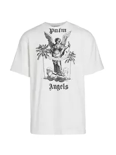 Футболка с графическим логотипом университета Palm Angels, черный