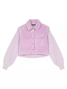 Куртка из искусственного меха и трикотажа Maje, фиолетовый