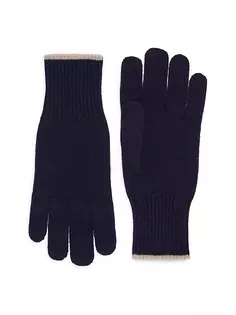 Кашемировые вязаные перчатки Brunello Cucinelli, синий
