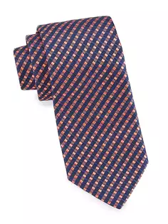Шелковый галстук в полоску из сирсакера Charvet, цвет navy orange