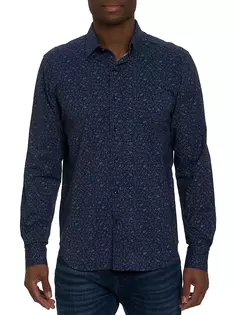 Рубашка на пуговицах с цветочным принтом Schneider Robert Graham, темно-синий