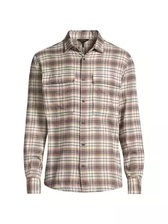 Узкая куртка-рубашка в клетку Stadium Good Man Brand, цвет oatmeal dayton plaid