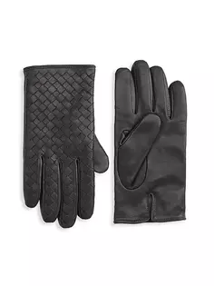 КОЛЛЕКЦИЯ Плетеные кожаные перчатки Saks Fifth Avenue, цвет gunmetal