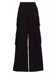 Широкие брюки-карго из твила Favorite Favorite Daughter, черный