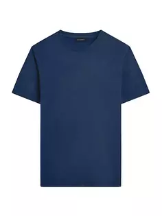 Хлопковая футболка с короткими рукавами Bugatchi, темно-синий