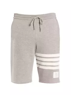 Классические хлопковые спортивные шорты на шнурке Thom Browne, серый