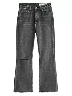 Расклешенные джинсы до щиколотки с высокой посадкой Casey Rag &amp; Bone, цвет serephina with holes