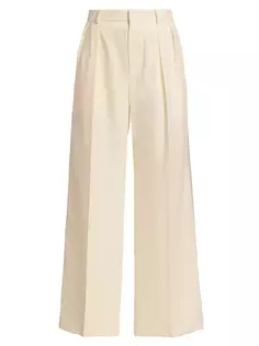 Вечерние шерстяные широкие брюки Wardrobe.Nyc, цвет off white