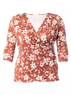 Топ Plus Femme Fatale из искусственной кожи с запахом Kiyonna, цвет spiced petals