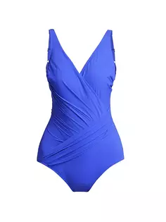 Цельный купальник со сборками Gottex Swimwear, сапфир