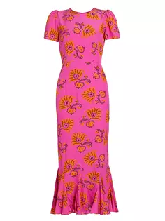 Платье макси с цветочным принтом Lulani Rhode, цвет mulberry toulon