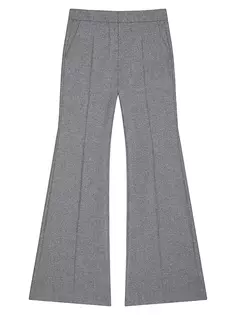 Расклешенные брюки из шерстяной фланели Givenchy, серый