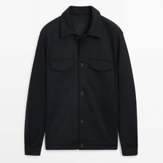 Куртка Massimo Dutti Wool Blend With Pockets, черный