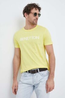 Хлопковая футболка United Colors of Benetton, желтый