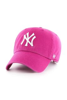 Хлопковая бейсболка MLB New York Yankees 47brand, розовый
