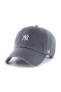 Хлопковая бейсболка MLB New York Yankees 47brand, темно-синий