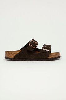 Замшевые шлепанцы Arizona Birkenstock, коричневый