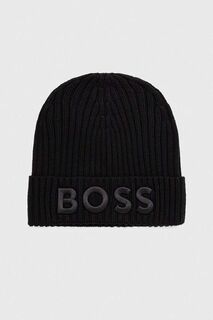Шерстяная шапка BOSS Boss, черный