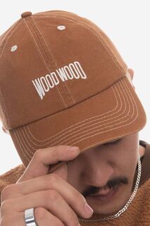 Бейсбольная кепка из хлопка Wood Wood, коричневый