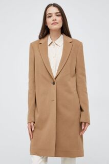 Шерстяное пальто Calvin Klein, бежевый