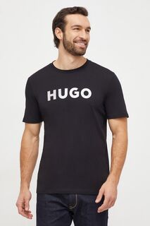 Хлопковая футболка HUGO Hugo, черный