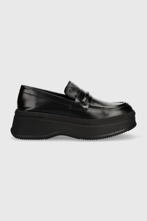 Кожаные мокасины PITCHED LOAFER W/HW Calvin Klein, черный