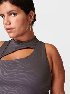 Бесшовная майка для тренировок Athlete Sweaty Betty, городской серый тигр