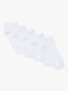 Женские однотонные тренировочные носки из смесового хлопка John Lewis ANYDAY, белый