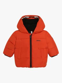 Детская куртка-пуховик с капюшоном BOSS, оранжевый