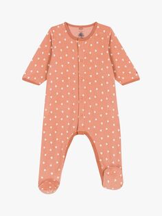 Велюровая пижама с рисунком для малышей Petit Bateau, оранжевый/белый