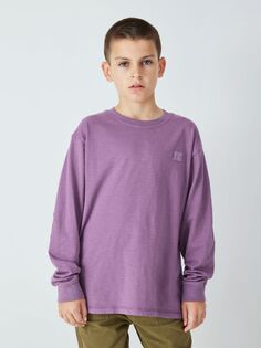 Детская футболка с длинными рукавами и нашивками John Lewis, фиолетовый