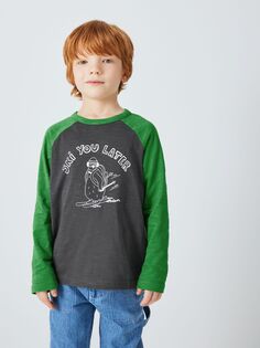 Детская футболка Ski You Later с длинными рукавами John Lewis ANYDAY, девять железных