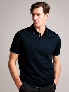 Рубашка поло Erwen с короткими рукавами и обычной текстурой Ted Baker, темно-синий