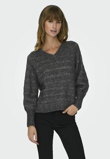 Свитшот ONLY V-образный вырез, цвет dark grey melange