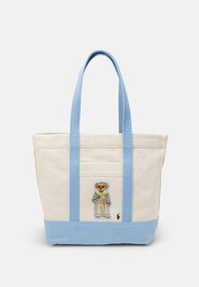 Большая сумка Polo Ralph Lauren TOTE MEDIUM, цвет ecru/carolina blue