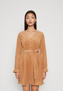 Классическая рубашка Vero Moda VMNINA BUTTON SHORT DRESS, цвет tobacco brown