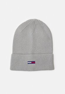 Шапка Tommy Jeans FLAG BEANIE, цвет silver grey