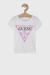 Детская хлопковая футболка Guess, белый